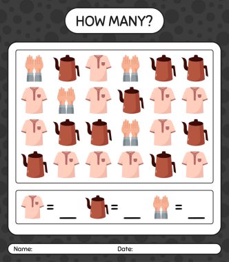 Ramazan simgesiyle kaç tane sayma oyunu var? Anaokulu çocukları için çalışma listesi, aktivite listesi, yazdırılabilir çalışma tablosu