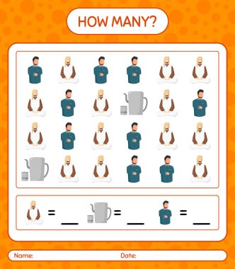 Ramazan simgesiyle kaç tane sayma oyunu var? Anaokulu çocukları için çalışma listesi, aktivite listesi, yazdırılabilir çalışma tablosu