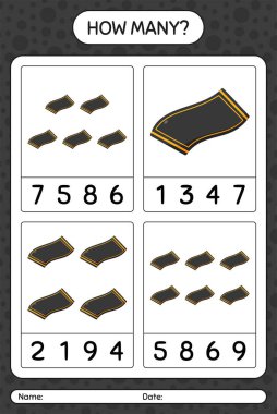 Dua halısıyla kaç tane sayma oyunu. Anaokulu çocukları için çalışma listesi, aktivite listesi, yazdırılabilir çalışma tablosu