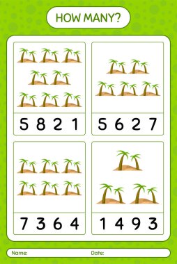 Vahada kaç tane sayma oyunu var? Anaokulu çocukları için çalışma listesi, aktivite listesi, yazdırılabilir çalışma tablosu