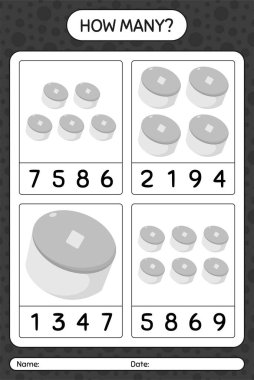 Şapkalı kaç tane sayma oyunu var? Anaokulu çocukları için çalışma listesi, aktivite listesi, yazdırılabilir çalışma tablosu