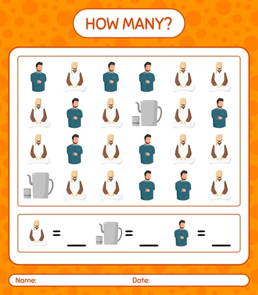 Ramazan simgesiyle kaç tane sayma oyunu var? Anaokulu çocukları için çalışma listesi, aktivite listesi, yazdırılabilir çalışma tablosu