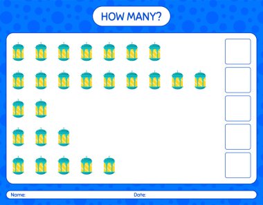 Arap feneriyle kaç tane sayma oyunu. Anaokulu çocukları için çalışma listesi, aktivite listesi, yazdırılabilir çalışma tablosu