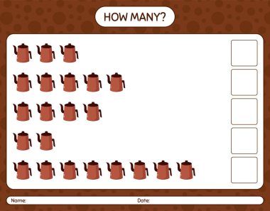 Arap çaydanlığıyla kaç tane sayma oyunu. Anaokulu çocukları için çalışma listesi, aktivite listesi, yazdırılabilir çalışma tablosu