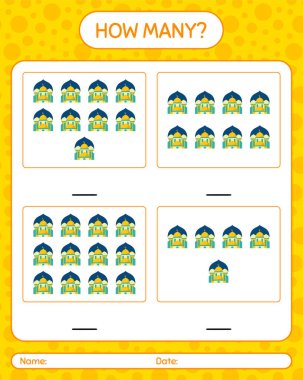 Camide kaç tane sayma oyunu var? Anaokulu çocukları için çalışma listesi, aktivite listesi, yazdırılabilir çalışma tablosu