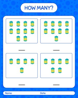 Arap feneriyle kaç tane sayma oyunu. Anaokulu çocukları için çalışma listesi, aktivite listesi, yazdırılabilir çalışma tablosu
