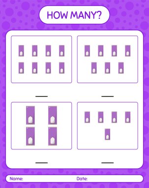 Dua halısıyla kaç tane sayma oyunu. Anaokulu çocukları için çalışma listesi, aktivite listesi, yazdırılabilir çalışma tablosu