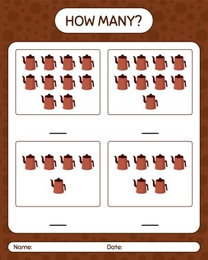 Arap çaydanlığıyla kaç tane sayma oyunu. Anaokulu çocukları için çalışma listesi, aktivite listesi, yazdırılabilir çalışma tablosu