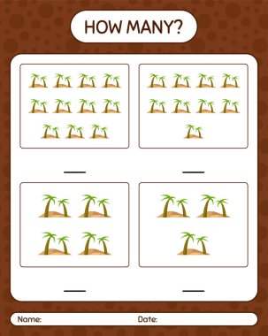 Vahada kaç tane sayma oyunu var? Anaokulu çocukları için çalışma listesi, aktivite listesi, yazdırılabilir çalışma tablosu