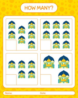Camide kaç tane sayma oyunu var? Anaokulu çocukları için çalışma listesi, aktivite listesi, yazdırılabilir çalışma tablosu
