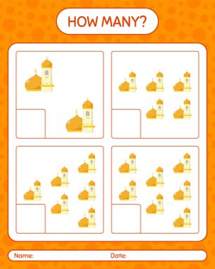 Camide kaç tane sayma oyunu var? Anaokulu çocukları için çalışma listesi, aktivite listesi, yazdırılabilir çalışma tablosu