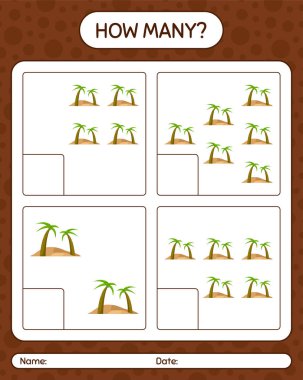 Vahada kaç tane sayma oyunu var? Anaokulu çocukları için çalışma listesi, aktivite listesi, yazdırılabilir çalışma tablosu