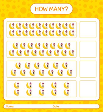 Camide kaç tane sayma oyunu var? Anaokulu çocukları için çalışma listesi, aktivite listesi, yazdırılabilir çalışma tablosu