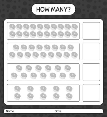 Şapkalı kaç tane sayma oyunu var? Anaokulu çocukları için çalışma listesi, aktivite listesi, yazdırılabilir çalışma tablosu