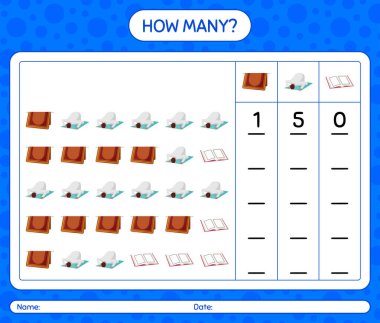 Ramazan simgesiyle kaç tane sayma oyunu var? Anaokulu çocukları için çalışma listesi, aktivite listesi, yazdırılabilir çalışma tablosu