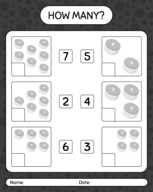 Şapkalı kaç tane sayma oyunu var? Anaokulu çocukları için çalışma listesi, aktivite listesi, yazdırılabilir çalışma tablosu