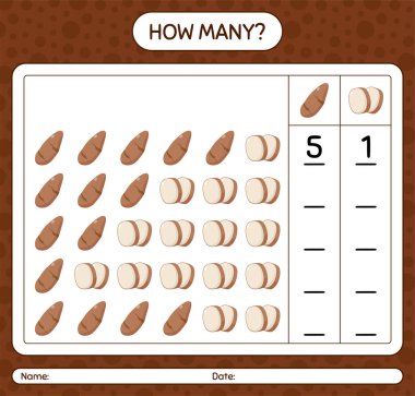 Yer elması köklü kaç tane sayma oyunu var? Anaokulu çocukları için çalışma listesi, aktivite listesi, yazdırılabilir çalışma tablosu