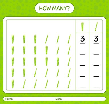 Kuşkonmazla kaç tane sayma oyunu. Anaokulu çocukları için çalışma listesi, aktivite listesi, yazdırılabilir çalışma tablosu