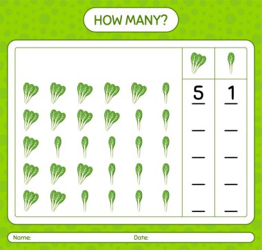 Komatsuna ile kaç tane sayma oyunu var? Anaokulu çocukları için çalışma listesi, aktivite listesi, yazdırılabilir çalışma tablosu