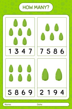Chayote ile kaç tane sayma oyunu. Anaokulu çocukları için çalışma listesi, aktivite listesi, yazdırılabilir çalışma tablosu