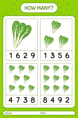 Komatsuna ile kaç tane sayma oyunu var? Anaokulu çocukları için çalışma listesi, aktivite listesi, yazdırılabilir çalışma tablosu