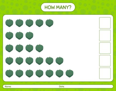 Palamut kabağıyla kaç tane sayma oyunu. Anaokulu çocukları için çalışma listesi, aktivite listesi, yazdırılabilir çalışma tablosu