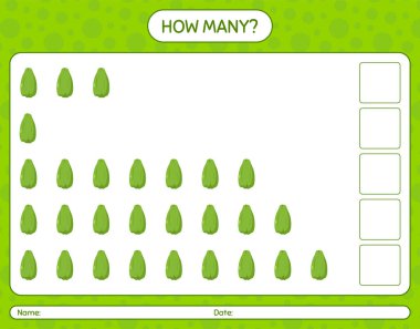 Chayote ile kaç tane sayma oyunu. Anaokulu çocukları için çalışma listesi, aktivite listesi, yazdırılabilir çalışma tablosu