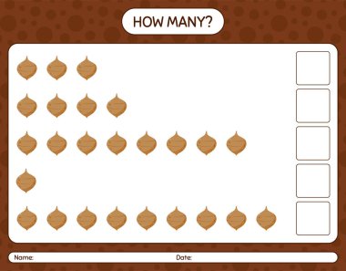 Jicama 'yla kaç tane sayma oyunu var? Anaokulu çocukları için çalışma listesi, aktivite listesi, yazdırılabilir çalışma tablosu