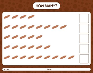 Tatlı patatesle kaç tane sayma oyunu. Anaokulu çocukları için çalışma listesi, aktivite listesi, yazdırılabilir çalışma tablosu