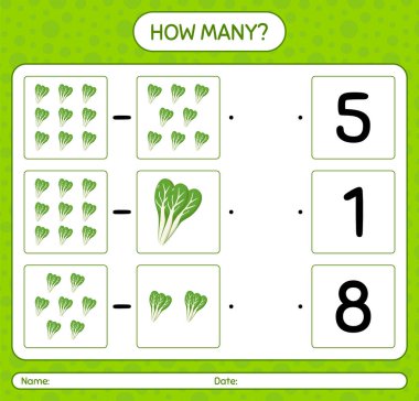 Komatsuna ile kaç tane sayma oyunu var? Anaokulu çocukları için çalışma listesi, aktivite listesi, yazdırılabilir çalışma tablosu