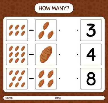 Taro köküyle kaç tane sayma oyunu var? Anaokulu çocukları için çalışma listesi, aktivite listesi, yazdırılabilir çalışma tablosu