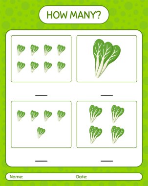 Komatsuna ile kaç tane sayma oyunu var? Anaokulu çocukları için çalışma listesi, aktivite listesi, yazdırılabilir çalışma tablosu