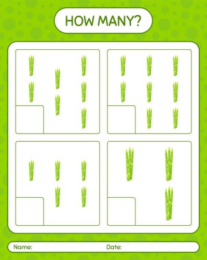 Kuşkonmazla kaç tane sayma oyunu. Anaokulu çocukları için çalışma listesi, aktivite listesi, yazdırılabilir çalışma tablosu