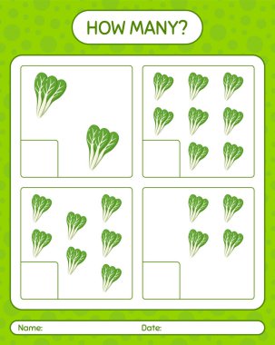 Komatsuna ile kaç tane sayma oyunu var? Anaokulu çocukları için çalışma listesi, aktivite listesi, yazdırılabilir çalışma tablosu