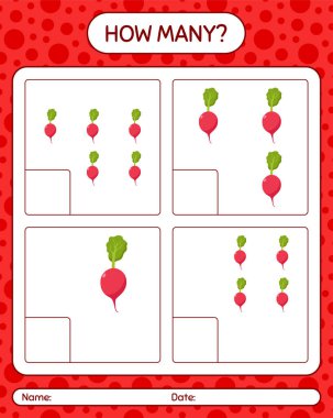 Turpla kaç tane sayma oyunu var? Anaokulu çocukları için çalışma listesi, aktivite listesi, yazdırılabilir çalışma tablosu