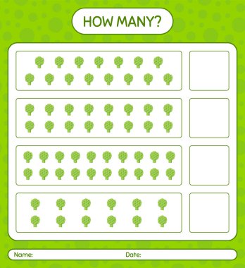 Enginarlı kaç tane sayma oyunu var? Anaokulu çocukları için çalışma listesi, aktivite listesi, yazdırılabilir çalışma tablosu