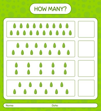 Chayote ile kaç tane sayma oyunu. Anaokulu çocukları için çalışma listesi, aktivite listesi, yazdırılabilir çalışma tablosu