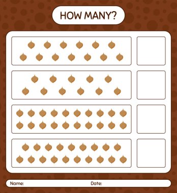 Jicama 'yla kaç tane sayma oyunu var? Anaokulu çocukları için çalışma listesi, aktivite listesi, yazdırılabilir çalışma tablosu