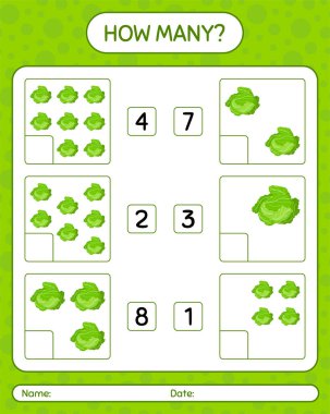 Lahanayla kaç tane sayma oyunu var? Anaokulu çocukları için çalışma listesi, aktivite listesi, yazdırılabilir çalışma tablosu