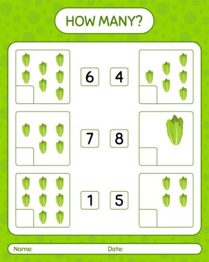 Kaç tane marullu sayma oyunu. Anaokulu çocukları için çalışma listesi, aktivite listesi, yazdırılabilir çalışma tablosu