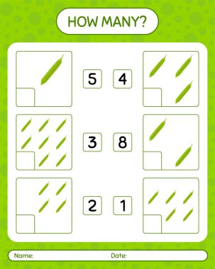 Petai ile kaç tane sayma oyunu. Anaokulu çocukları için çalışma listesi, aktivite listesi, yazdırılabilir çalışma tablosu