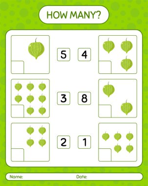 Domatesli kaç tane sayma oyunu. Anaokulu çocukları için çalışma listesi, aktivite listesi, yazdırılabilir çalışma tablosu