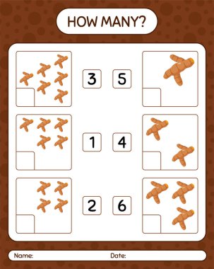 Zerdeçal ile kaç tane sayma oyunu. Anaokulu çocukları için çalışma listesi, aktivite listesi, yazdırılabilir çalışma tablosu