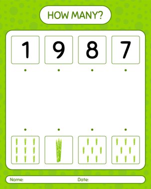 Kuşkonmazla kaç tane sayma oyunu. Anaokulu çocukları için çalışma listesi, aktivite listesi, yazdırılabilir çalışma tablosu