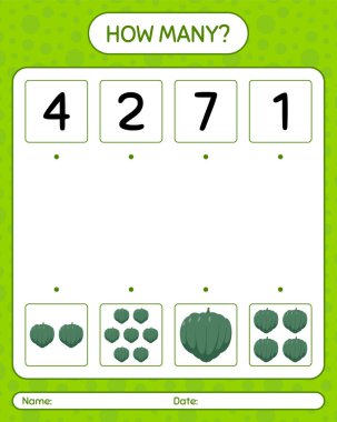 Palamut kabağıyla kaç tane sayma oyunu. Anaokulu çocukları için çalışma listesi, aktivite listesi, yazdırılabilir çalışma tablosu