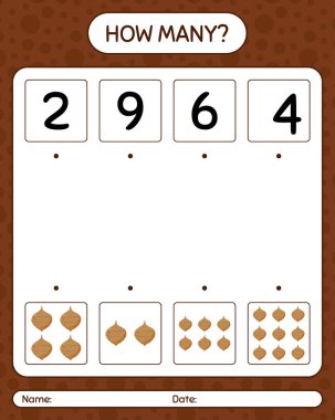 Jicama 'yla kaç tane sayma oyunu var? Anaokulu çocukları için çalışma listesi, aktivite listesi, yazdırılabilir çalışma tablosu