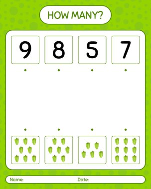 Kaç tane marullu sayma oyunu. Anaokulu çocukları için çalışma listesi, aktivite listesi, yazdırılabilir çalışma tablosu