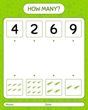 Yeşil fasulyeyle kaç tane sayma oyunu var? Anaokulu çocukları için çalışma listesi, aktivite listesi, yazdırılabilir çalışma tablosu