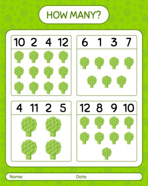 Enginarlı kaç tane sayma oyunu var? Anaokulu çocukları için çalışma listesi, aktivite listesi, yazdırılabilir çalışma tablosu