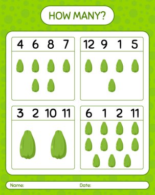 Chayote ile kaç tane sayma oyunu. Anaokulu çocukları için çalışma listesi, aktivite listesi, yazdırılabilir çalışma tablosu